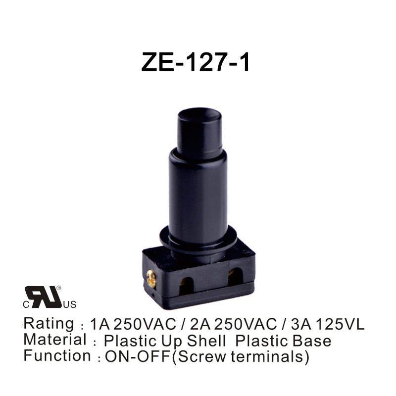 Push Button Power Switch ON-OFF Screw Terminal 1A 2A 3A - ZING EAR